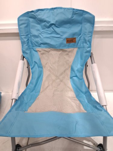 nice c low reclining foldable portable outdoor beach/festival chair with cup holder and carry bag - 23" - blue (model: nctsy1111) image 3