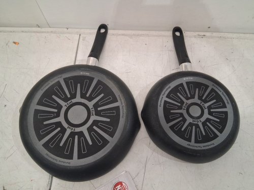 2PC T-FAL SIGNATURE DURABLE STONE-EFFECT & NON-STICK FRYING PAN SET - 9.6"/12" - BLACK image 4