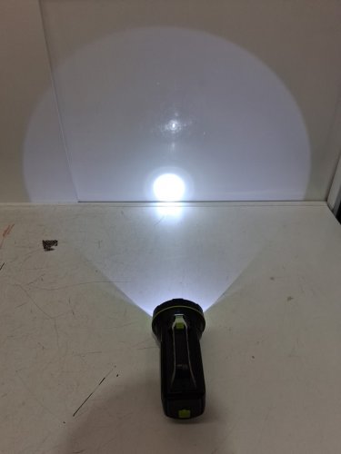 strong searchlight super bright handheld flashlight with side light - 3" x 6" - 220v - black/green - (model: 882b) image 4