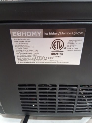 EUHOMY Countertop Ice Maker Machine - MAKES 26LB/Day - BLACK (MODEL: im-06d / IM001-Bbl-CAEH) image 7