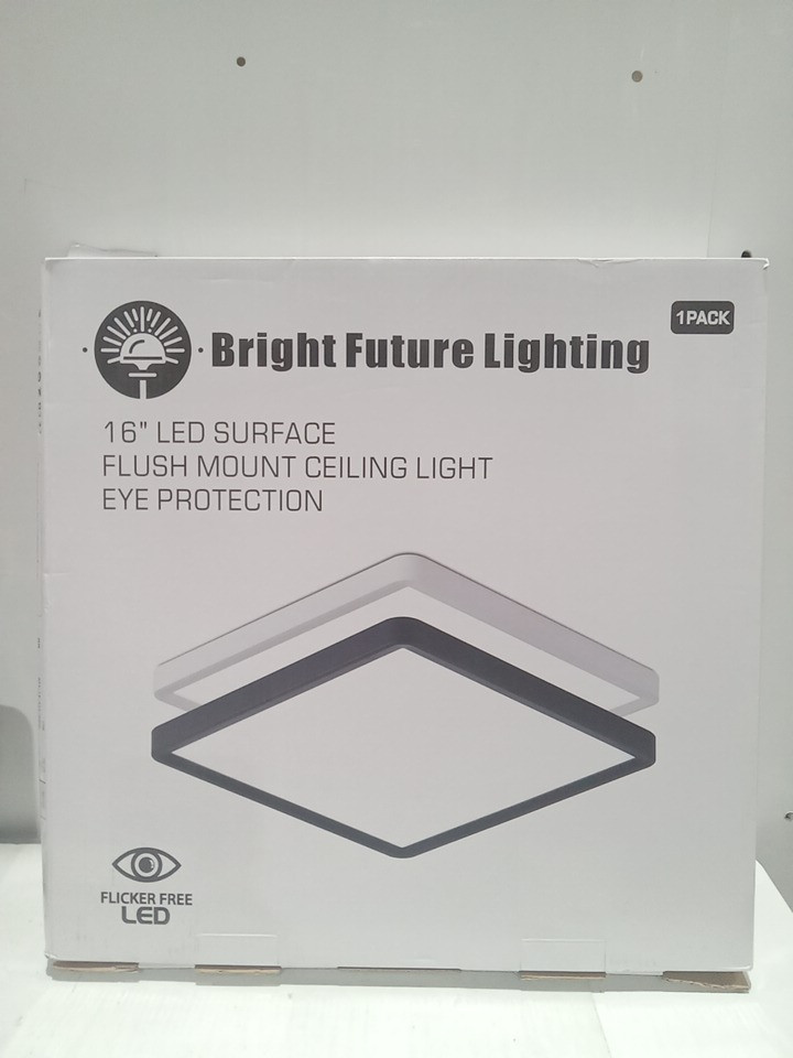 bright future lighting Square Led Flush Mount Ceiling Light - 16"- 3 cct - black (model: bfl16-s400h25-40w) image 3