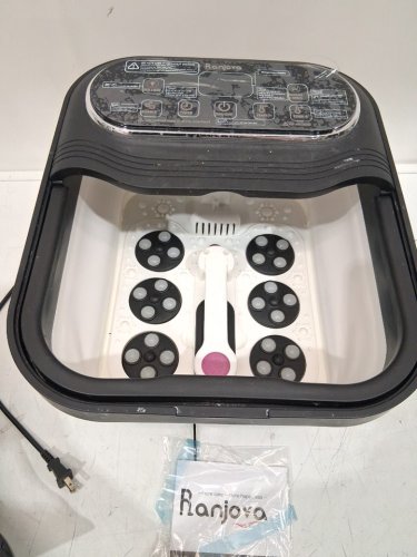 Ranjova Collapsible Electric Foot Spa with Rotary Massagers - Black/White (Model: BE-F1200 Pro) image 4