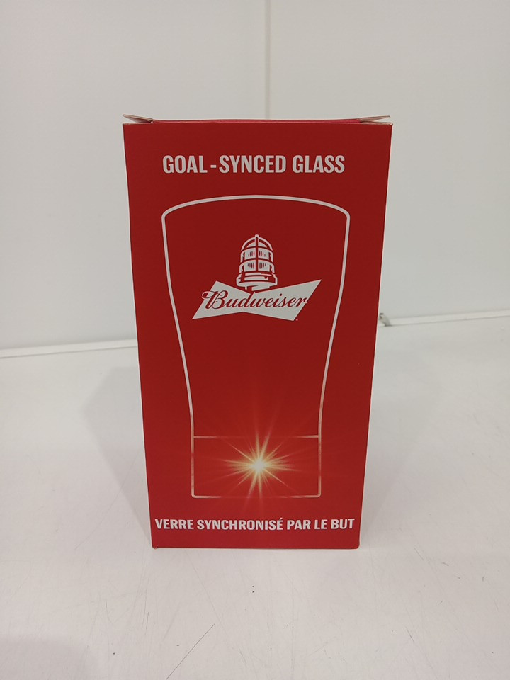 Budweiser Bluetooth Sync Red Light Goal  Beer Glass Cup - 14OZ image 2