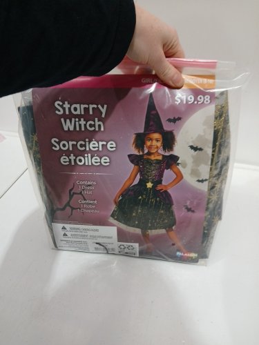 2PC GIRLS PALAMON STARRY WITCH COSTUME - MEDIUM (8-10) - BLACK, PURPLE AND GOLD (STYLE: 40427) image 2