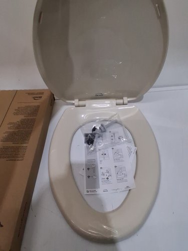 BEMIS slow close ELONGATED TOILET SEAT - 19" - Biscuit/Linen (MODEL: 7300slec 006) image 4