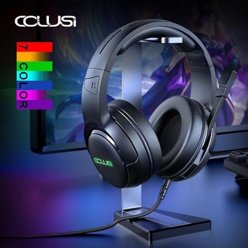 COLUSI Gaming Stereo Headphones with hidden-type mic - RBG light - wired - black (Model: CLS-600) image 7