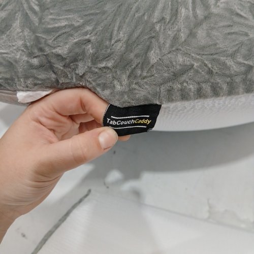 8pc tab couch caddy foam wedge pillow set - grey/white image 5