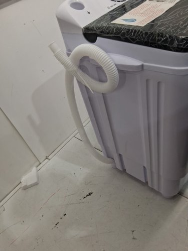 COSTWAY PORTABLE COMPACT TWIN TUB WASHING MACHINE - 17.6LBS CAPACITY - GREY/WHITE - (MODEL: FP11145US-DK) image 4