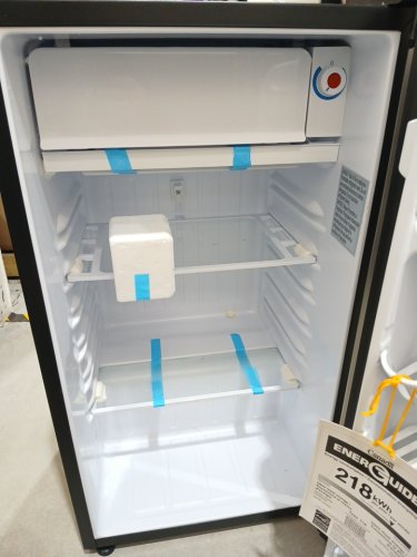 DANBY DESIGNER COMPACT REFRIGERATOR FRIDGE WITH FREEZER SECTION - 3.2 CU.FT - BLACK/STAINLESS STEEL (MODEL: DCR032A2BSLDD) image 5