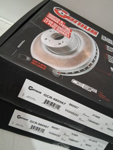 2PK GENIUS PREMIUM BRAKE PRODUCTS rear disc brake rotors - fits various models - silver (model: GCR-980567) image 5