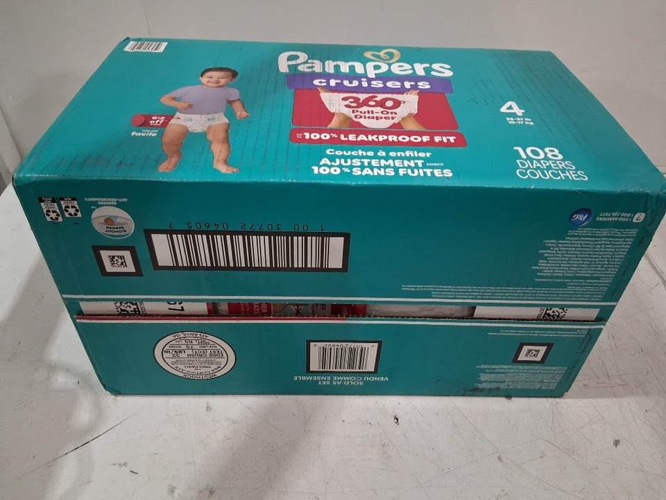108PK PAMPERS PULL ON CRUISERS 360° FIT GAP-FREE FIT DISPOSABLE BABY DIAPERS - SIZE 4 (22-37lb) image 3