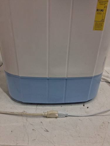 Pyle Compact and Portable Twin Tub Mini Washing Machine & Spin Dryer with Hoses - 11lbs Capacity, 110V - White/Blue (Model: PUCWM22) image 8