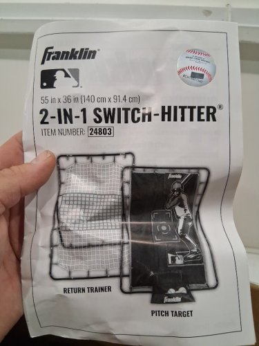 FRANKLIN SPORTS 2-IN-1 MLB SWITCH HITTER PITCH RETURN - 55" X 36" - BLACK/RED (MODEL: 24803) image 6