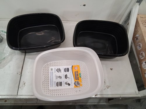 3pc ARM & HAMMER EASY TO CLEAN SIFTING CAT LITTER PAN - LARGE / 18.8" x 15.2" x 7.8" - BLACK/GREY (MODEL: 534076) image 2