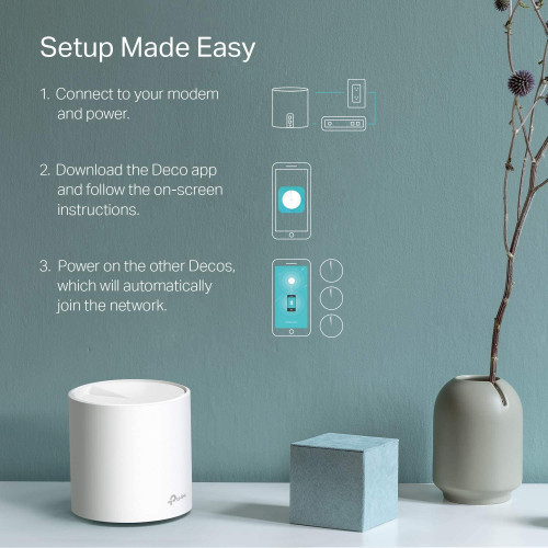 TP-Link AX3000 Deco X50 Wi-Fi 6 Mesh System Add-On Unit - Covers Up to 2200sqft - White (Model: Deco X50) image 2