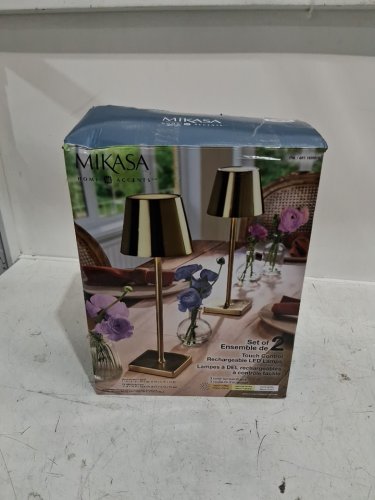 2pk Mikasa Touch Control LED Lamp with 3 light settings - 12" - gold (model: 1835518) image 2