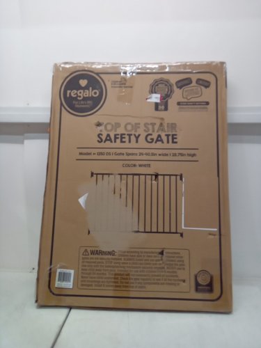 Regalo Extra Wide 2-in-1 Top of Stairway & Hallway Safety Gate with Mounting Kit - 24"-40.5" x 28.75" - White (Model : 1250DS) image 2