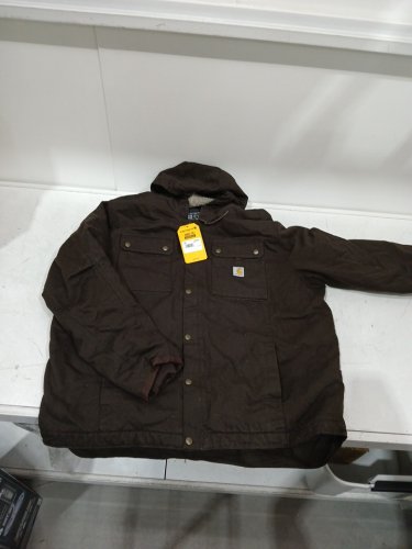MEN'S CARHARTT RELAXED FIT WASHED DUCK SHERPA LINED UTILITY JACKET -2xl tall - black - (style: 0j3826-m) image 2