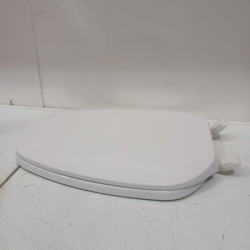 D - SHAPED Elongated Toilet Seat with Slow Close - 19.5" - WHITE image 3