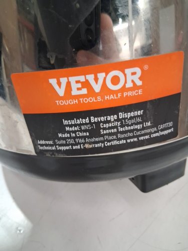 VEVOR STAINLESS STEEL INSULATED BEVERAGE DISPENSER - 6L - SILVER/BLACK (MODEL: WNS-1 ) image 4