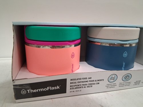 2pk thermoflask insulated food jars - 20 oz - ASSORTED (PINK/BLUE/green/yellow) (model: 1759351) image 3