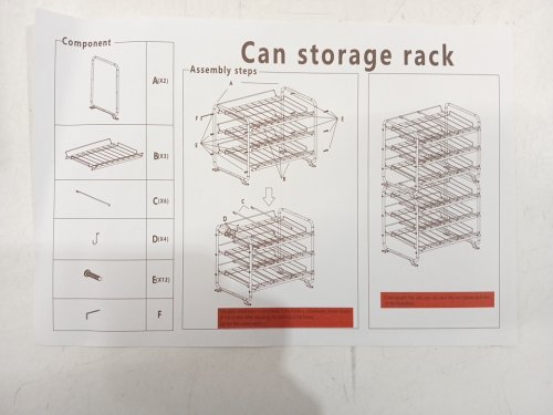 6-Tier Can Storage Wire Rack - 23" x 15.6" x 11.7" - Black image 4
