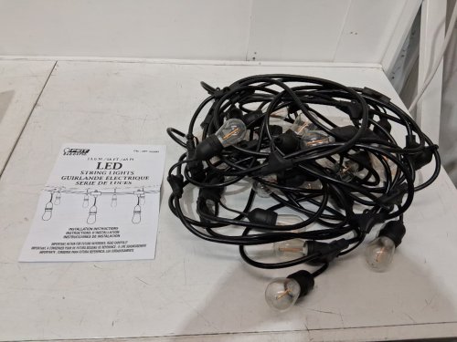 feit electric weatherproof led 24-light string lights with 2 spare lightbulbs - 2200 -  48ft - black (model: 1603293) image 3