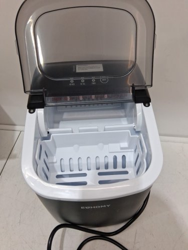 EUHOMY Countertop Ice Maker Machine with Handle, Basket and Scoop - MAKES 26LB/Day - BLACK (MODEL: im-06d/IM001-Bbl-CAEH) image 4