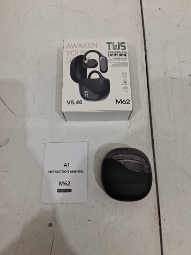 TWS BLUETOOTH WIRELESS OPEN EAR EARPHONES - BLACK (MODEL: M62) image 2