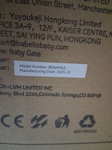 Babelio Hardware Mounted Safety Gate - 29"-43" x 30" - Black (Model: BEBAM63) image 5