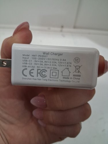 3PK 4-PORT USB/USB-C WALL CHARGER BLOCKS - 40W 100-240V - WHITE (MODEL: HNT-PD3507) image 2