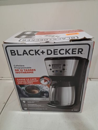 BLACK + DECKER PROGRAMMABLE DIGITAL COFFEE MAKER - 12 CUP THERMAL CARAFE - BLACK/STAINLESS STEEL (MODEL: CM2036SC) image 2