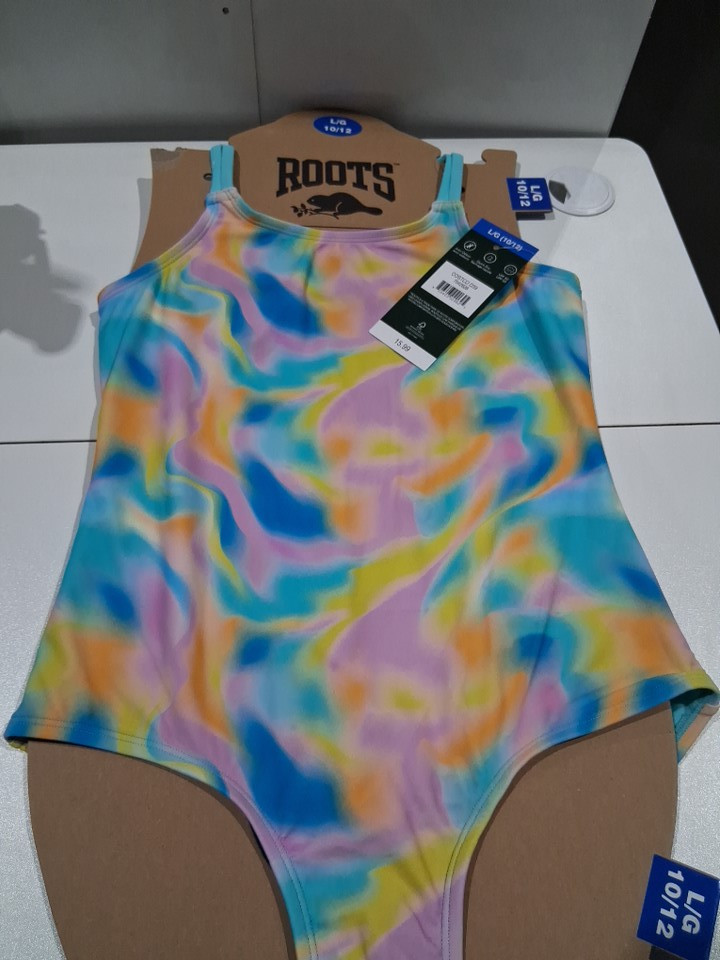 Girl's ROOTS ONE PIECE SWIMSUIT - LARGE (10/12) - Multicolour image 2