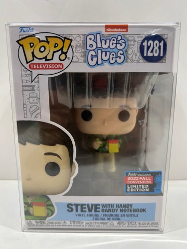 Funko pop! **2022 fall convention** television: nickelodeon blue’s clues - Steve with handy dandy notebook vinyl figure (#1281) **plastic protector cover** image 2