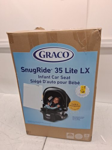GRACO SNUGRIDE 35 LITE LX INFANT CAR SEAT - 4-35LBS CAPACITY - GOTHAM FASHION BLACK/GREY (MODEL: 2143034) image 2