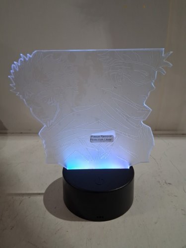 rechargeable colour change led jujutsu kaisen lamp with remote - 6"x6.5" - black base image 2