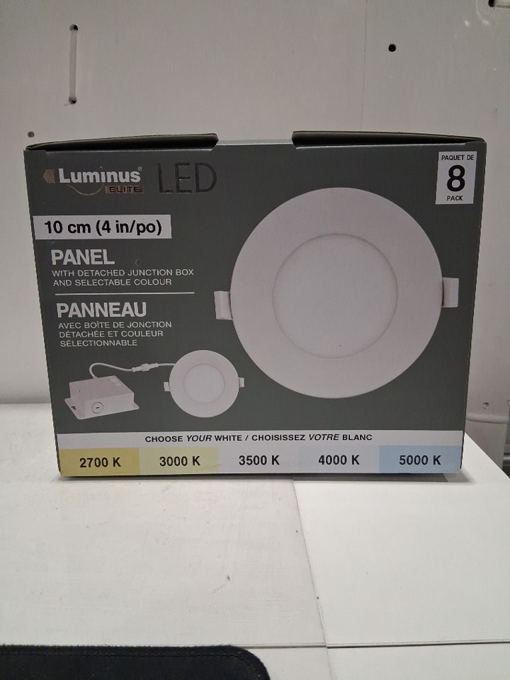 8PK LUMINUS ELITE LED 4" POT LIGHTS WITH DETACHED JUNCTION BOX AND SELECTABLE COLOURS - 820LM - white (MODEL:5850008) image 2