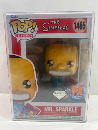 Funko pop! **diamond collection**px previews** Television: the Simpsons - Mr. Sparkle vinyl figure (#1465) **plastic protector cover** image 2