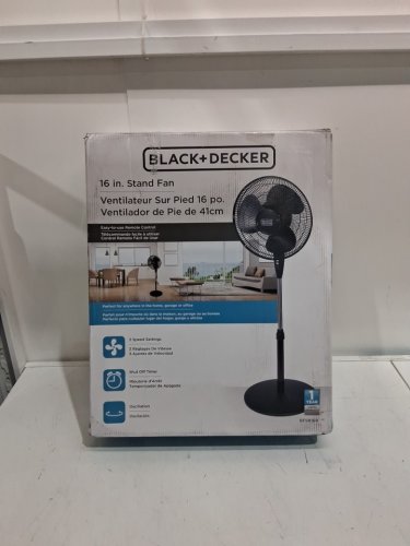 BLACK + DECKER STAND FAN WITH REMOTE - 16" Diameter - BLACK (MODEL: BFSR16B-01) image 2