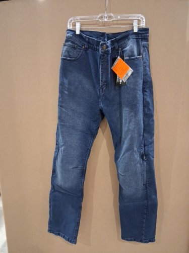 men's Altimate four pocket Straight Leg hip and knee aramid padded motocycle Jeans - 36 - darkwash image 3