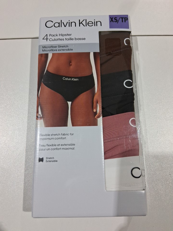 4pk Women's Calvin Klein Hipster MICROFIBER Stretch Underwear - Extra Small - Multi-colour - (Style: 1995430) image 2
