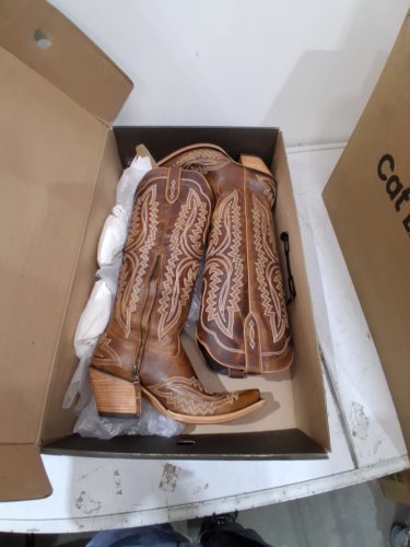 women's ariat Casanova Western cowboy Boot with side partial zip - size 9.5 medium width - shades of grain/tan brown - (style: 10044481) image 5