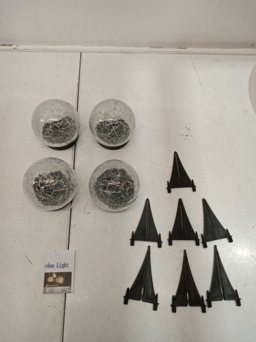 4pk JKIMK Solar look Cracked Globe Light - ip65 water proof - 8.2" - clear/black image 2