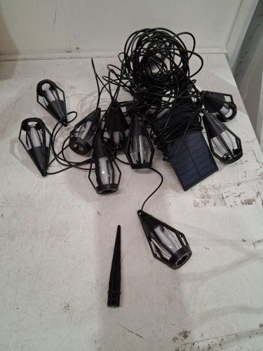 Jnaurb Flickering Flame Solar String Lights - 15FT - BLACK image 3