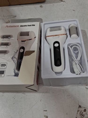astamon electric foot file & care kit - white (model: mjq-01-uk) image 4