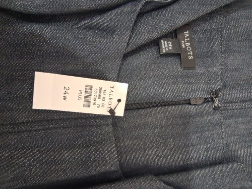 women's talbots refined denim fit & flare dress - 24w - grey (Style : image 3