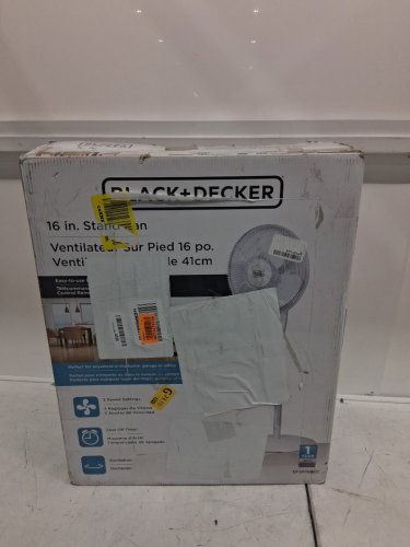 BLACK+DECKER STAND FAN WITH REMOTE - 16" - WHITE (MODEL: BFSR16W) image 2