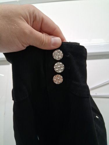 women's Road markings braided pocket button fly design pants - XXXL - black (style: v7124) image 3