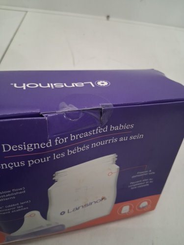 3pk lansinoh feeding bottles - 5oz - 1M+ - clear/purple image 3