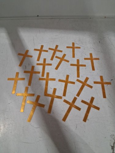 19pc cross cake topper with acrylic mirror - 3.9 "x 2.7" - gold ( model:37120) image 2